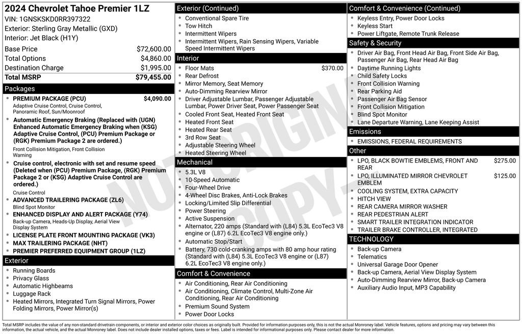 Used 2024 Chevrolet Tahoe Premier w/ Premium Package image 9