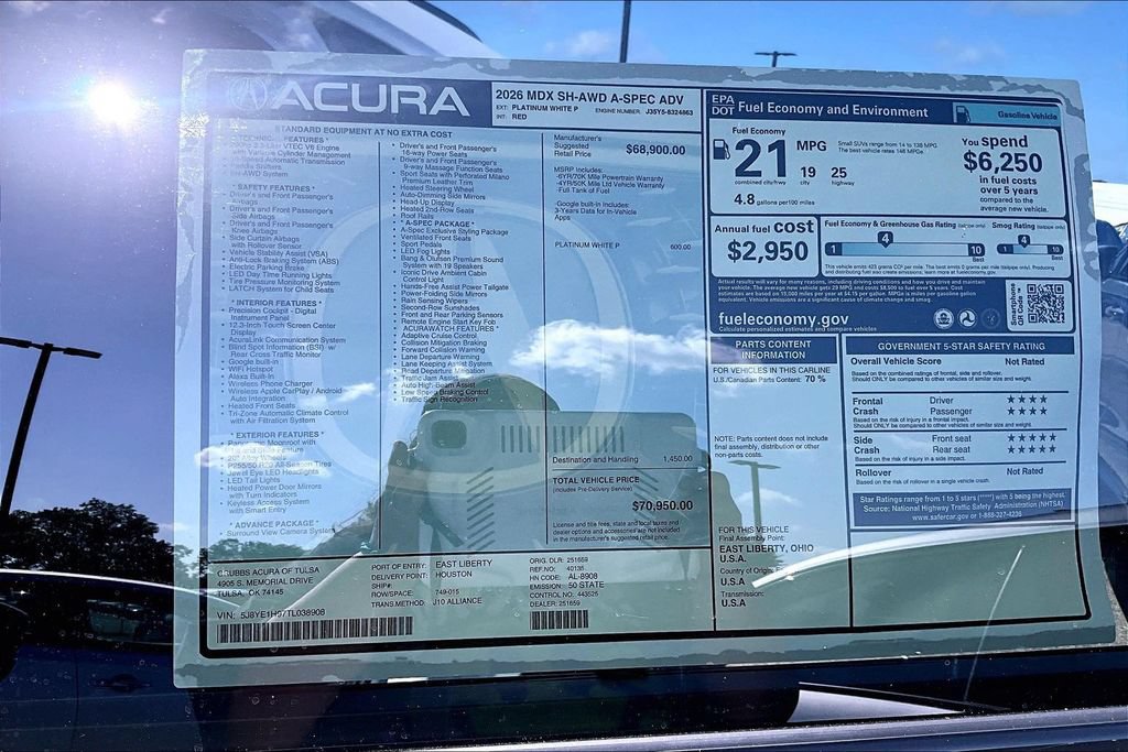 New 2026 Acura MDX A-Spec AWD/4WD image 30