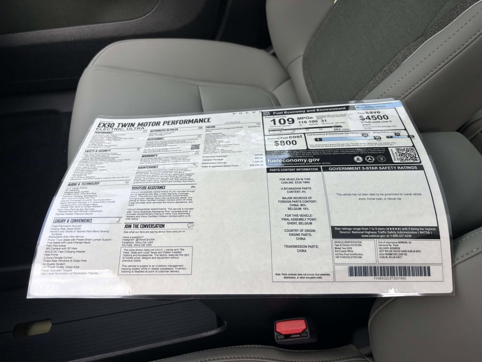 New 2026 Volvo EX30 Ultra w/ Climate Package AWD/4WD image 32
