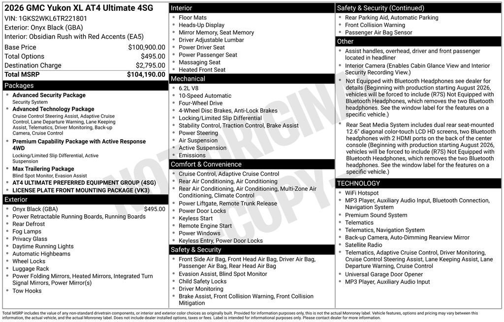 New 2026 GMC Yukon XL AT4 Ultimate AWD/4WD image 4