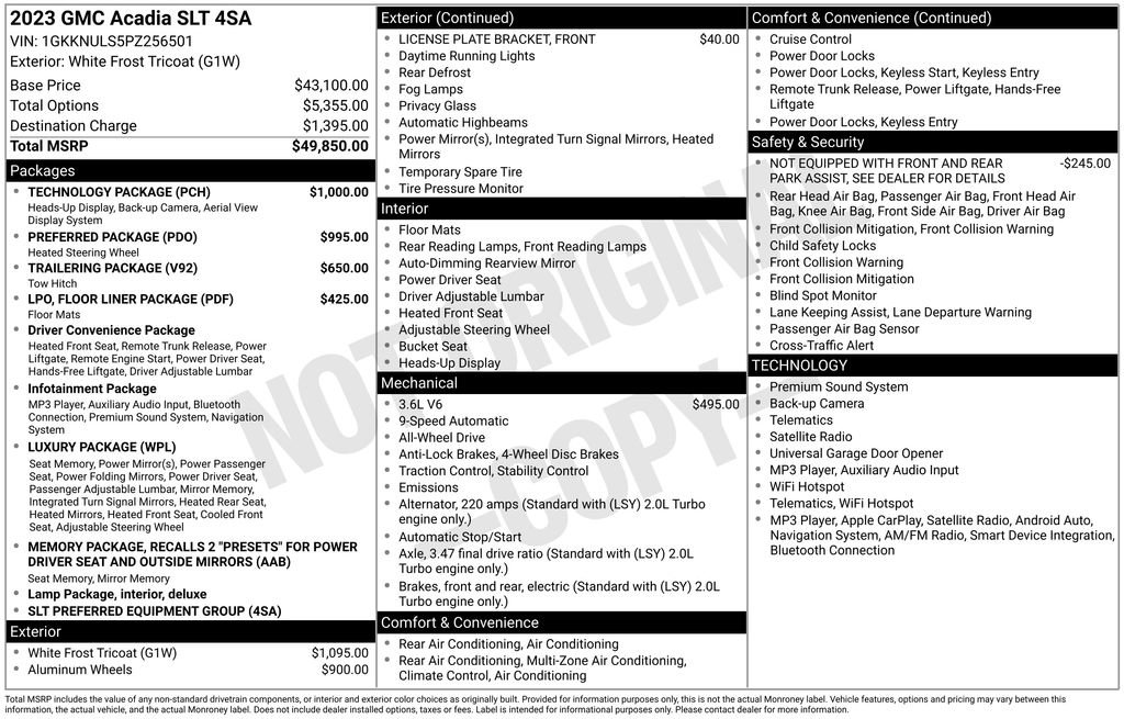 Used 2023 GMC Acadia SLT w/ Technology Package AWD/4WD image 5