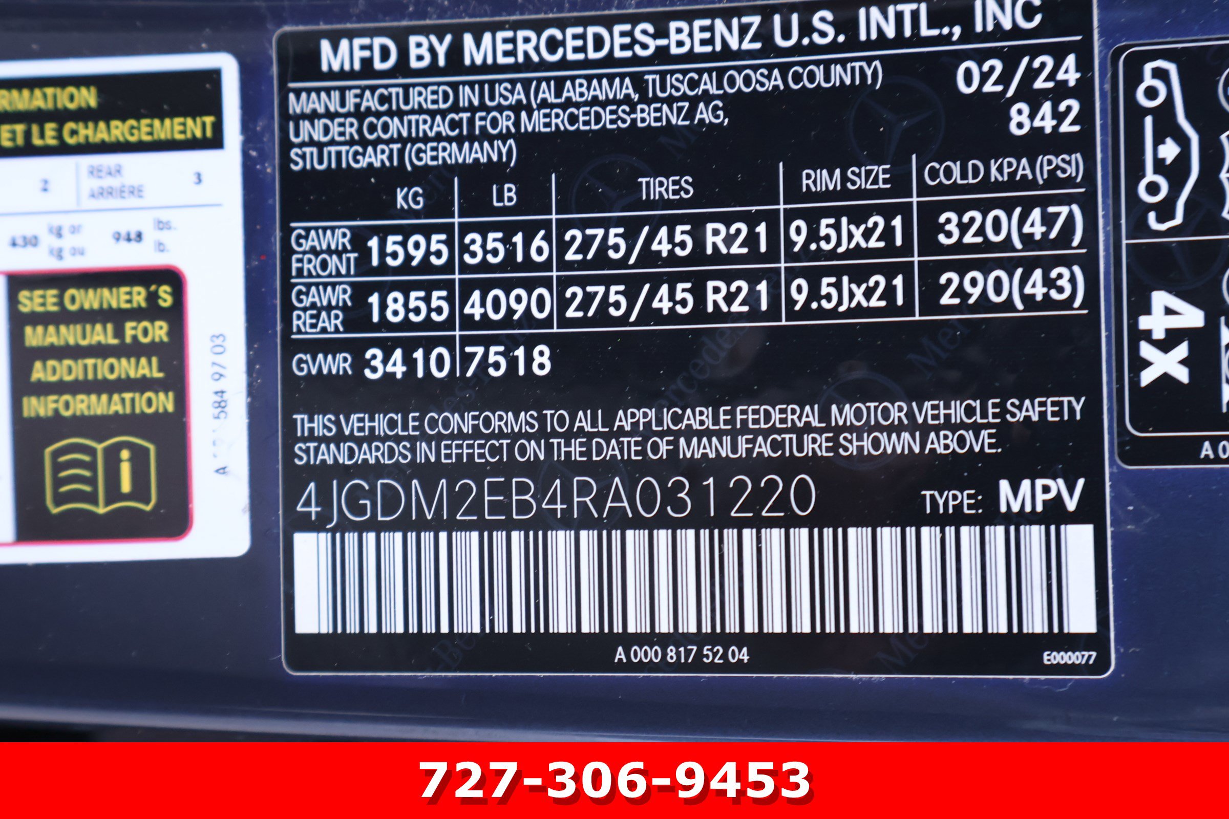 Certified 2024 Mercedes-Benz EQS 450+ 4MATIC SUV image 29