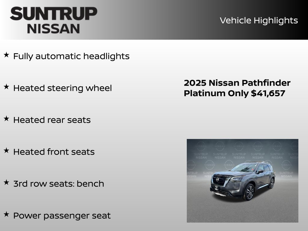 Certified 2025 Nissan Pathfinder Platinum w/ Cargo Package AWD/4WD image 23