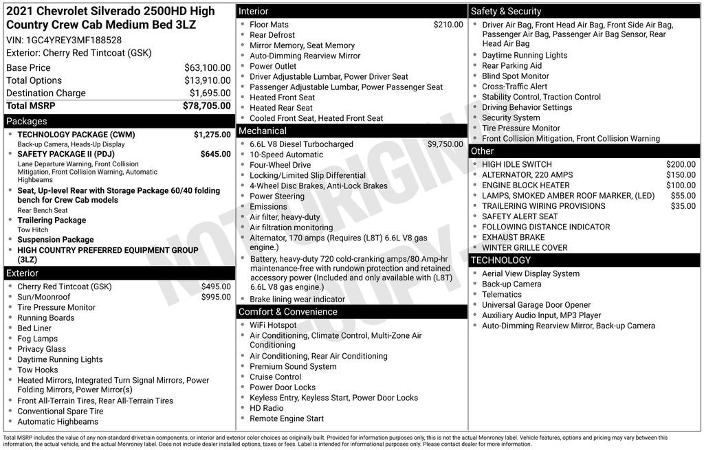 Used 2021 Chevrolet Silverado 2500 High Country w/ Technology Package image 35