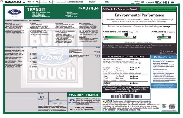 Used 2021 Ford Transit 250 Low Roof w/ Load Area Protection Package RWD image 35