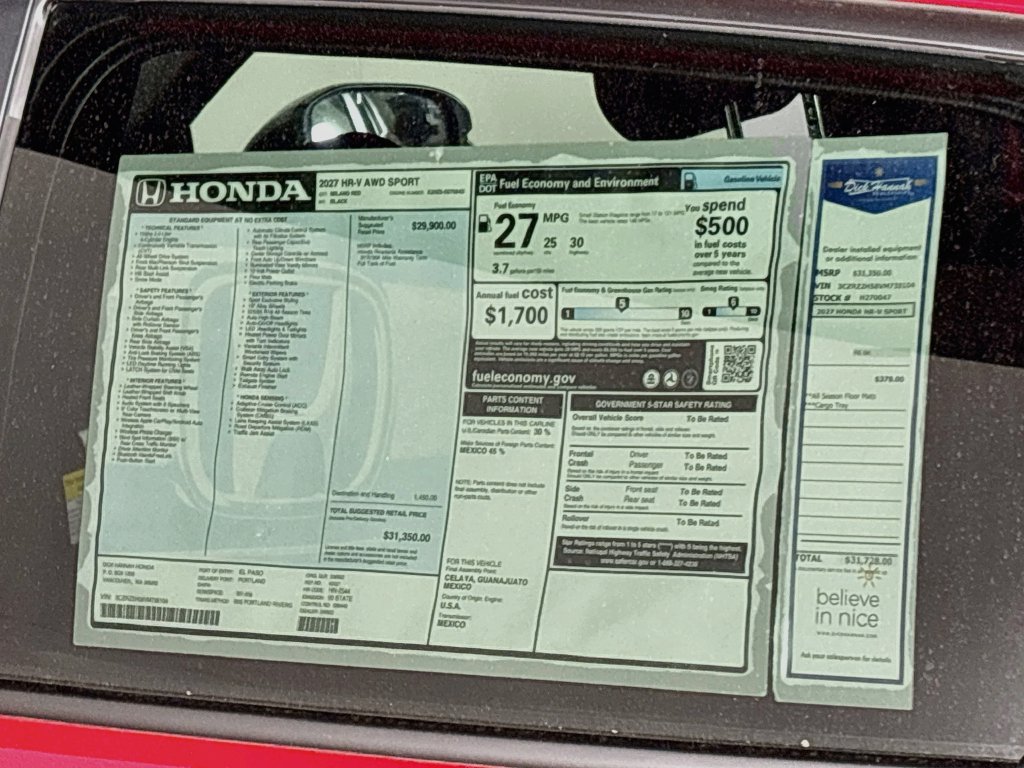 New 2027 Honda HR-V Sport image 23