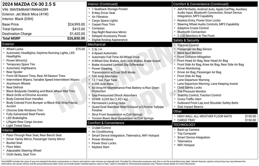 Certified 2024 MAZDA CX-30 AWD 2.5 S image 4