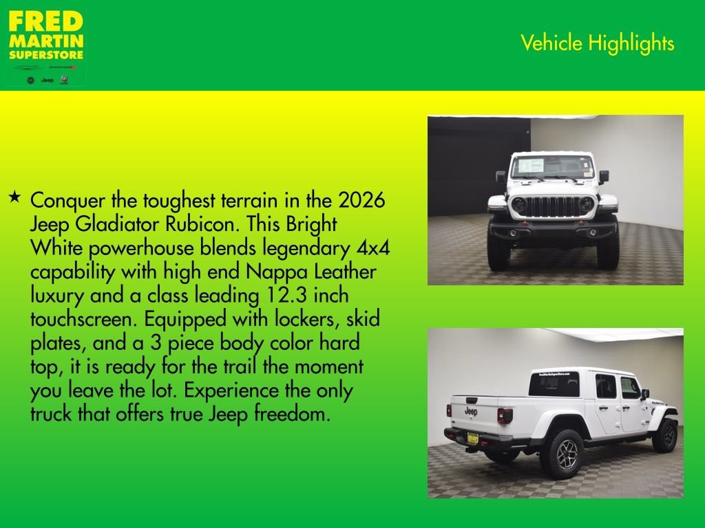 New 2026 Jeep Gladiator Rubicon w/ Safety Group AWD/4WD image 8