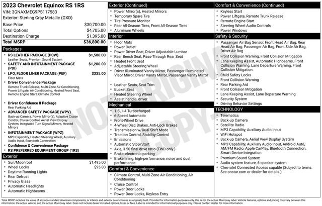 Used 2023 Chevrolet Equinox RS w/ RS Leather Package FWD image 29