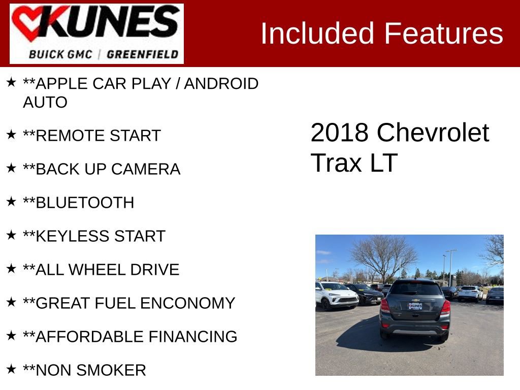 Used 2018 Chevrolet Trax LT w/ LT Convenience Package AWD/4WD image 2