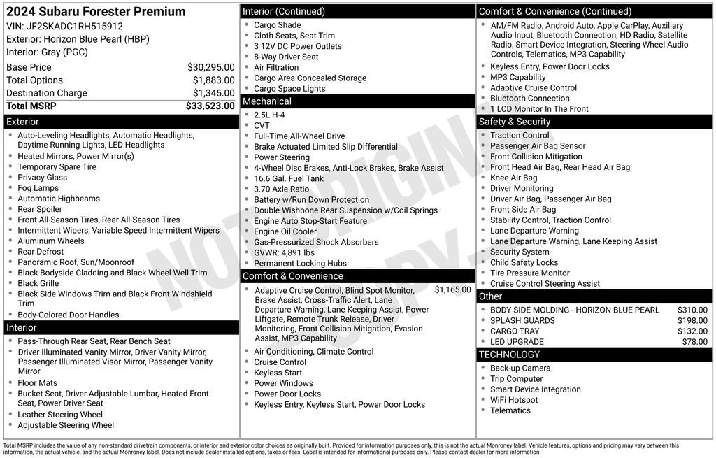 Certified 2024 Subaru Forester Premium AWD/4WD image 26