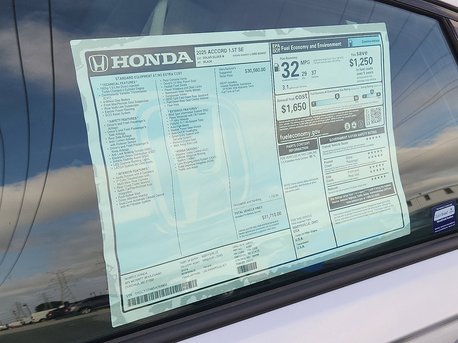 New 2025 Honda Accord SE image 18