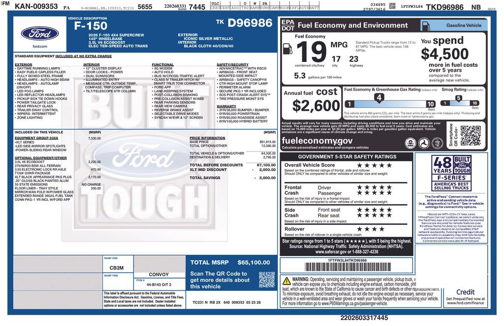 New 2026 Ford F150 XLT w/ Equipment Group 302A MID AWD/4WD image 23