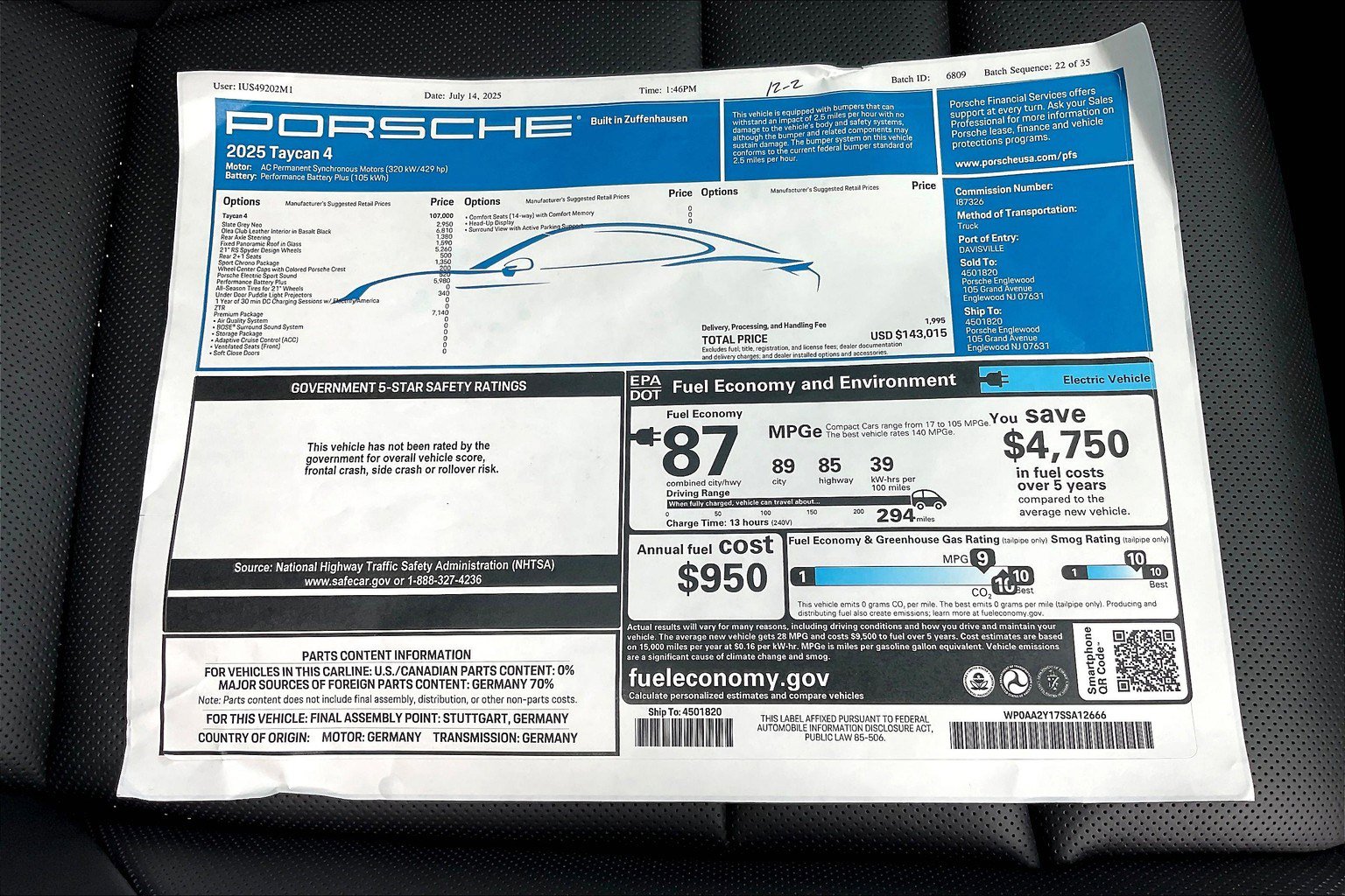 New 2025 Porsche Taycan image 14