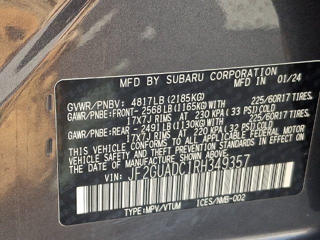 Certified 2024 Subaru Crosstrek 2.0i Premium AWD/4WD image 47