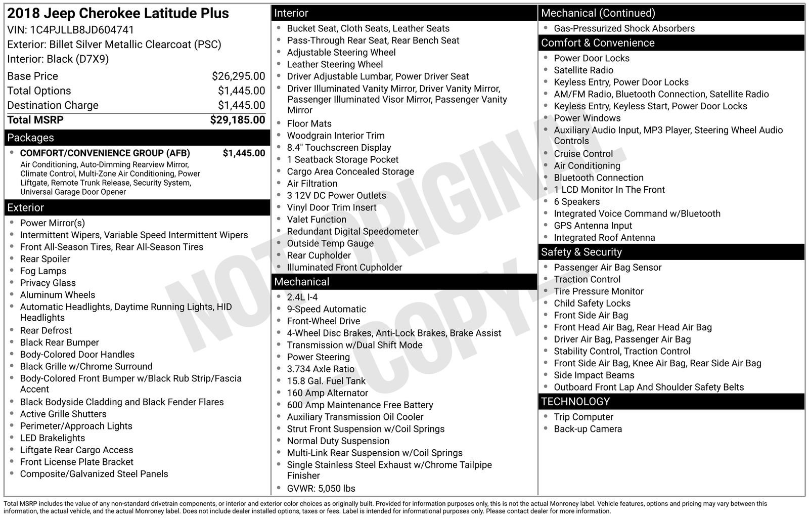 Used 2018 Jeep Cherokee Latitude Plus w/ Comfort/Convenience Group image 32