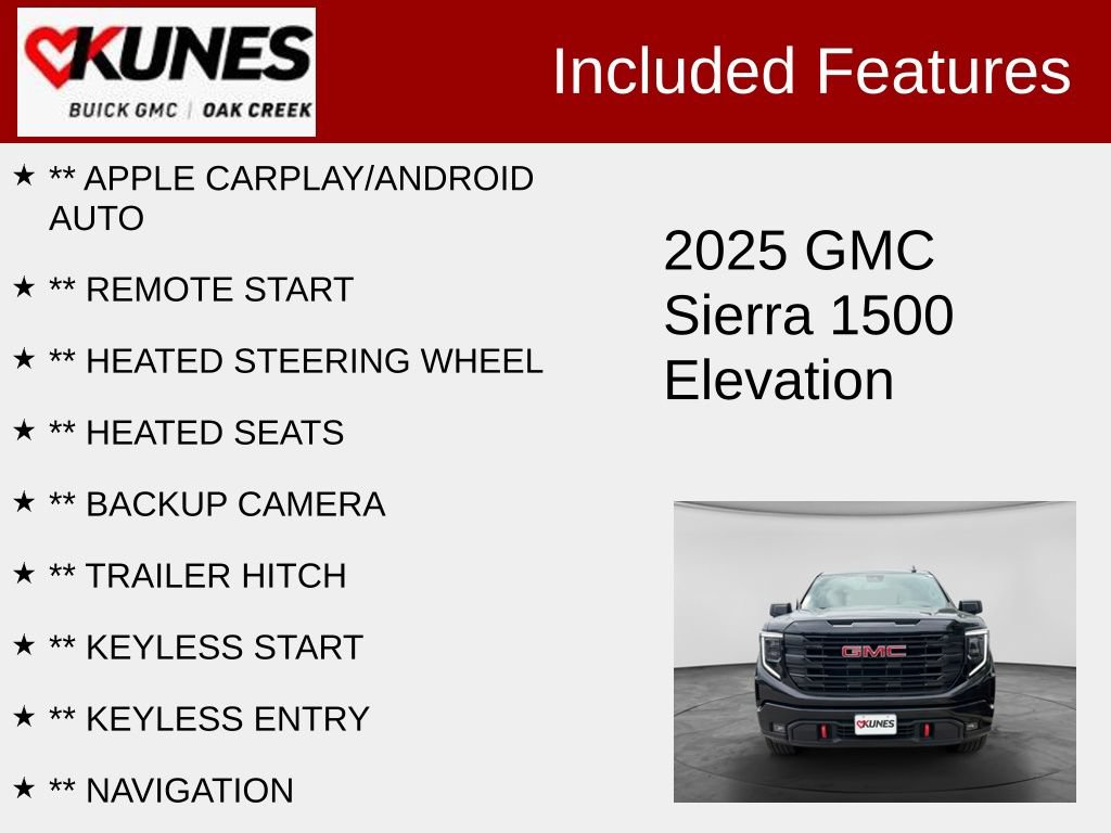 Used 2025 GMC Sierra 1500 Elevation w/ LPO, GMC Protection Package AWD/4WD image 2
