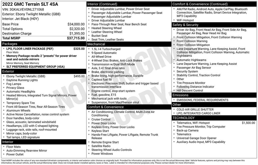 Used 2022 GMC Terrain SLT w/ LPO, Floor Liner Package image 23