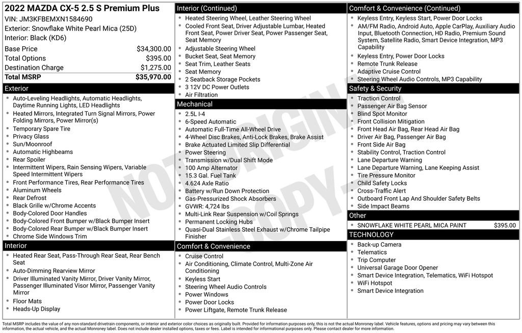 Used 2022 MAZDA CX-5 AWD 2.5 S w/ Premium Plus Pkg image 32