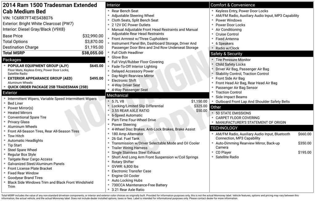 Used 2014 RAM 1500 Tradesman w/ Popular Equipment Group AWD/4WD image 7