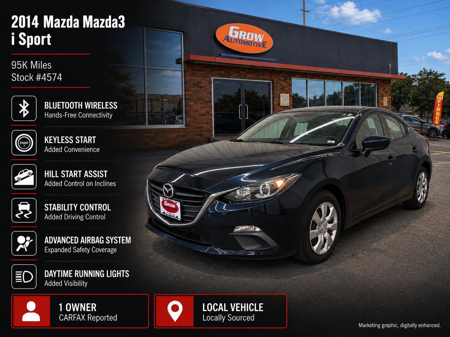 Used 2014 MAZDA MAZDA3 i Sport FWD image 2