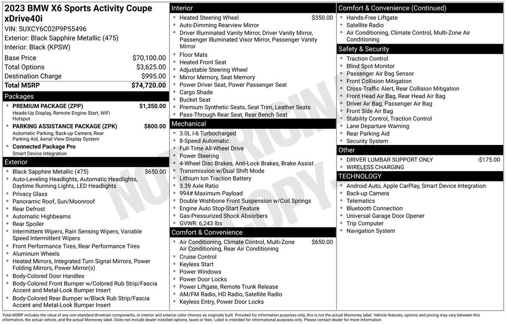 Used 2023 BMW X6 xDrive40i w/ Premium Package image 40
