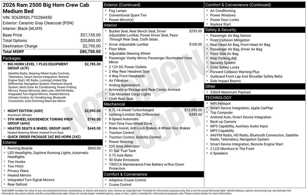 New 2026 RAM 2500 Big Horn AWD/4WD image 8