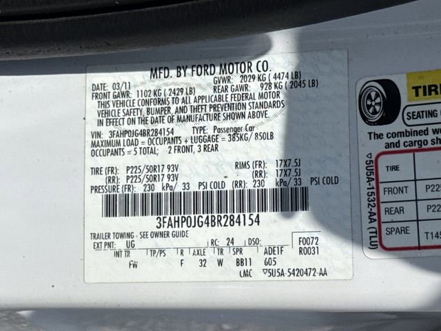 Used 2011 Ford Fusion SEL w/ 302A Rapid Spec Order Code FWD image 42