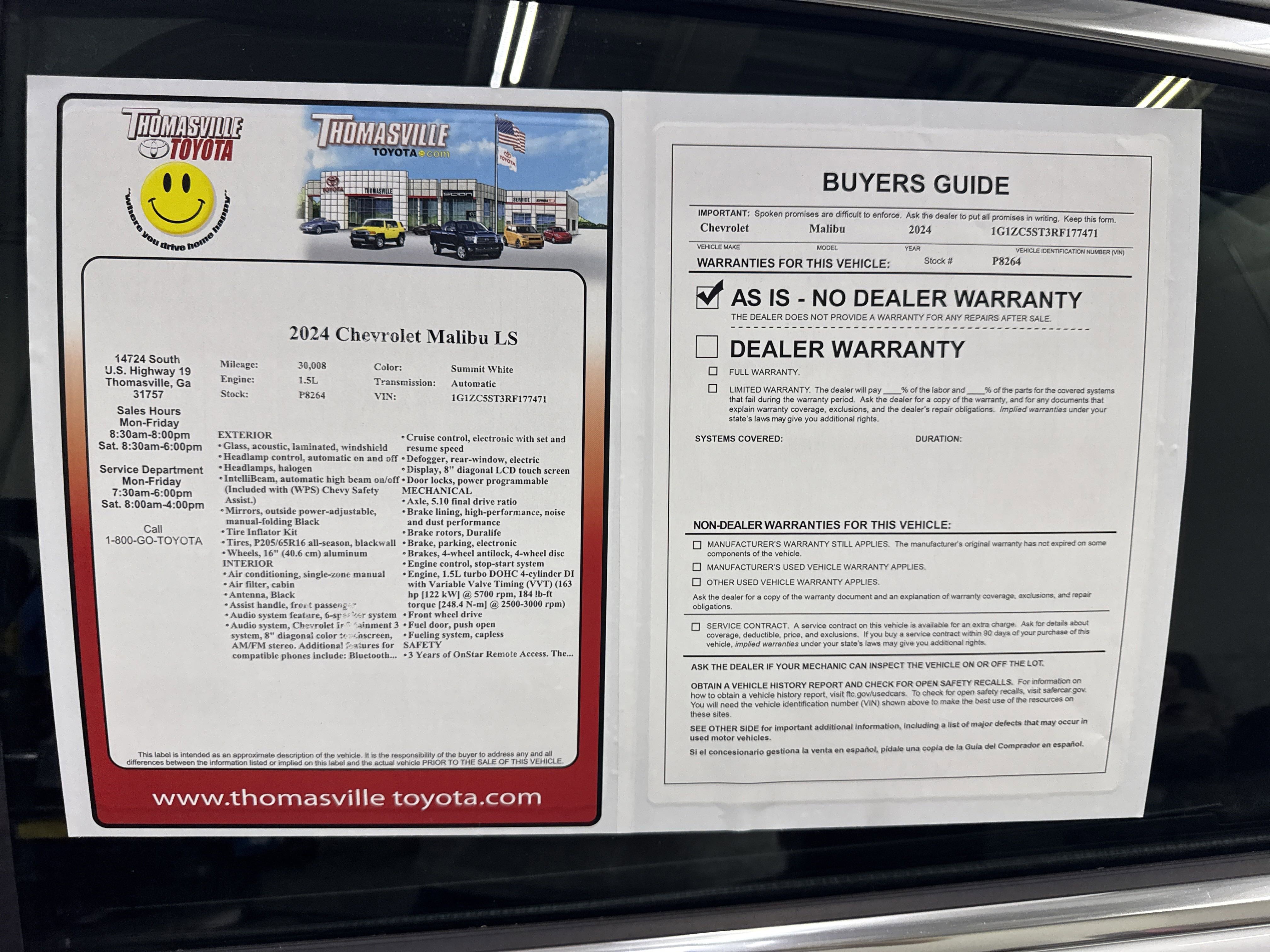 Used 2024 Chevrolet Malibu LS w/ Driver Confidence Package image 39