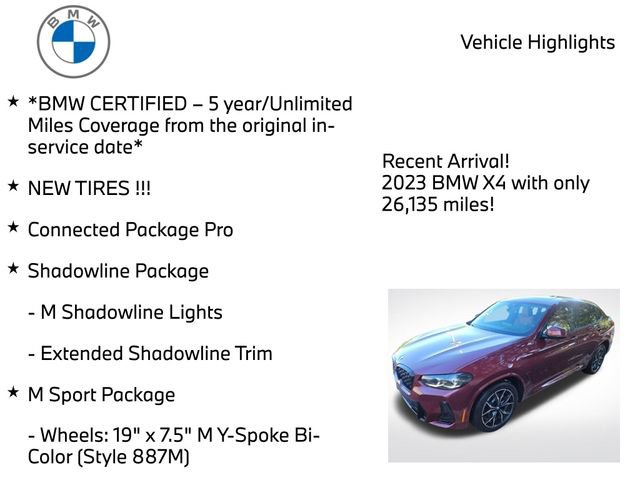 Certified 2023 BMW X4 xDrive30i w/ M Sport Package AWD/4WD image 4