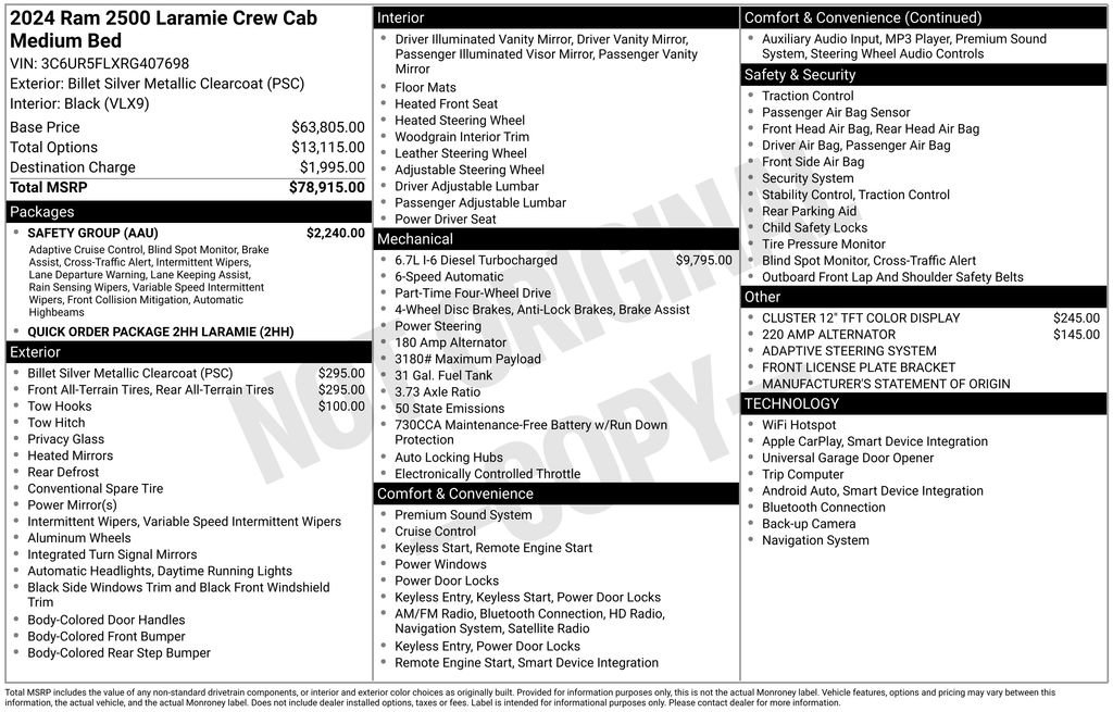 Used 2024 RAM 2500 Laramie w/ Safety Group image 16