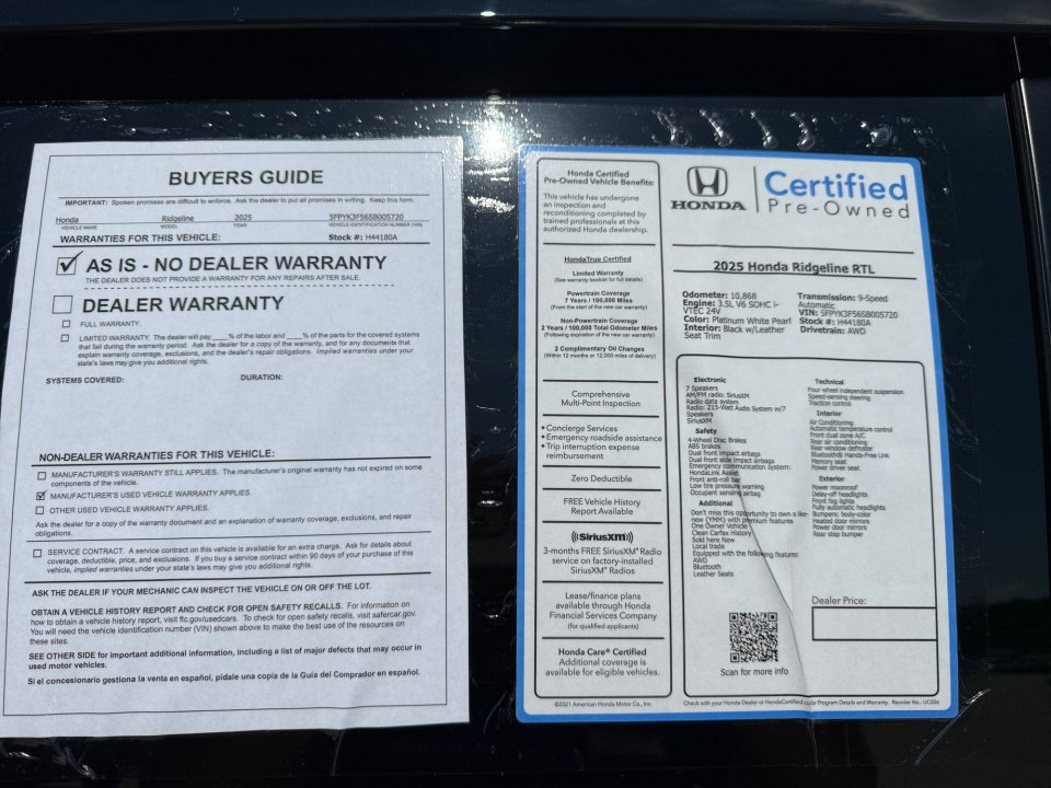 Certified 2025 Honda Ridgeline RTL image 37