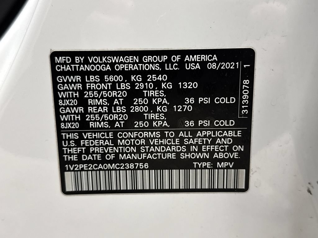 Used 2021 Volkswagen Atlas Cross Sport SE w/ Panoramic Sunroof Package FWD image 37