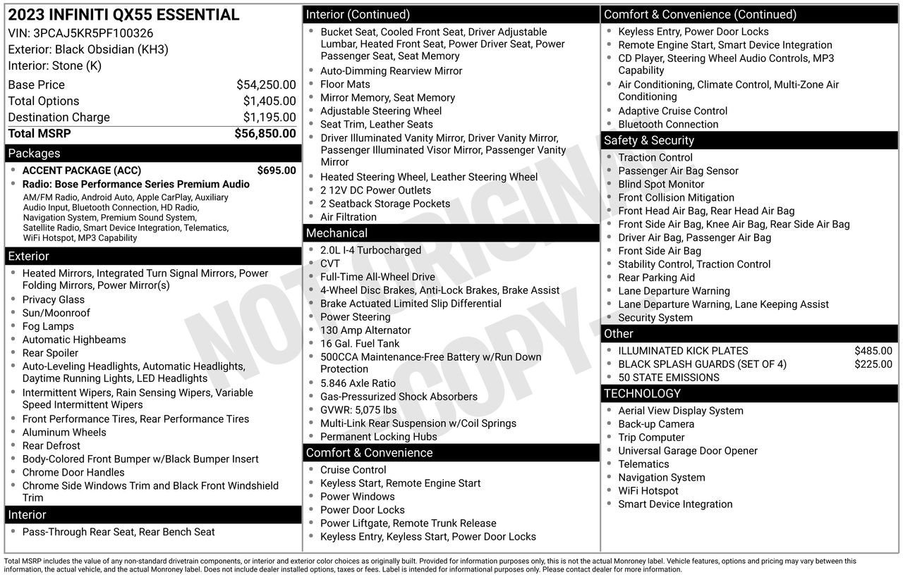Certified 2023 INFINITI QX55 Essential w/ Accent Package image 29