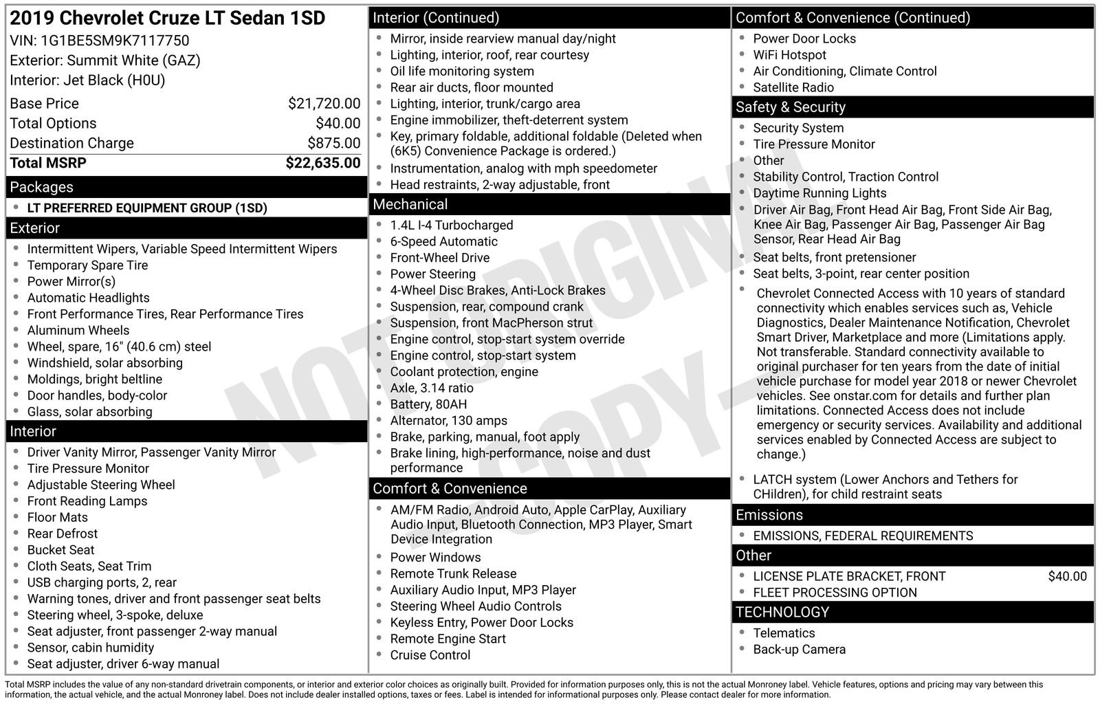 Used 2019 Chevrolet Cruze LT image 5