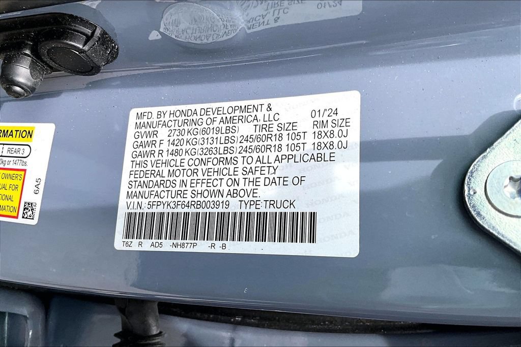 Certified 2024 Honda Ridgeline TrailSport image 14