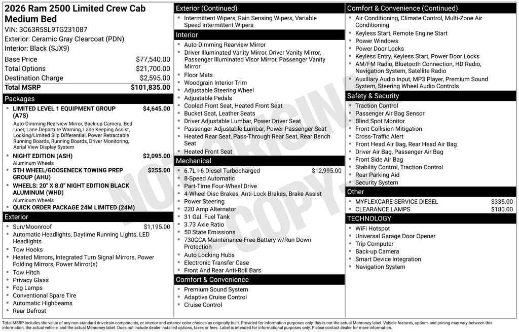New 2026 RAM 2500 Limited AWD/4WD image 35