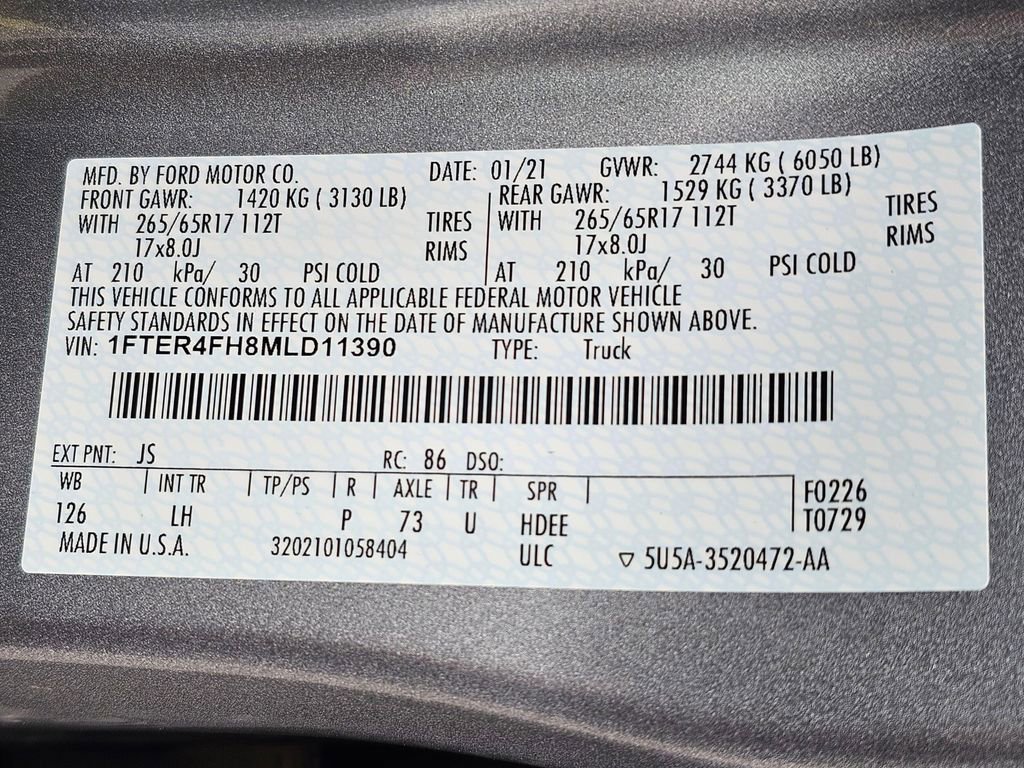 Used 2021 Ford Ranger XLT w/ Equipment Group 302A High image 31