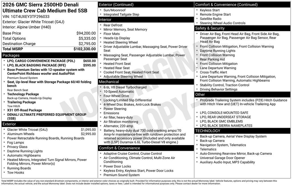 New 2026 GMC Sierra 2500 Denali Ultimate AWD/4WD image 3