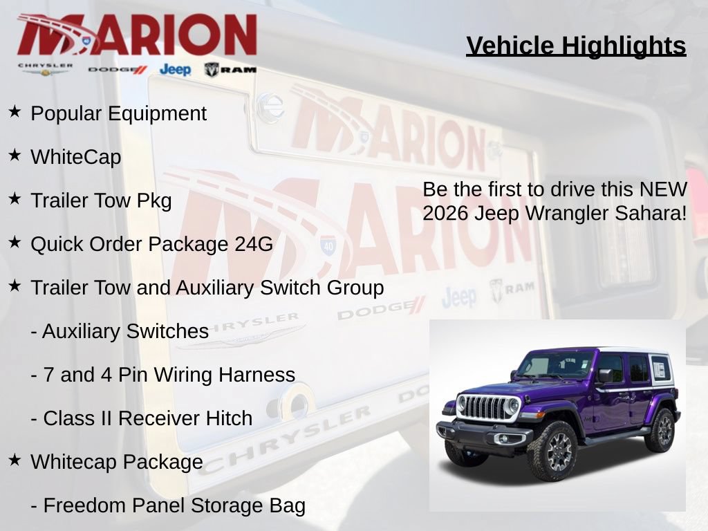 New 2026 Jeep Wrangler Unlimited Sahara w/ Whitecap Package AWD/4WD image 5