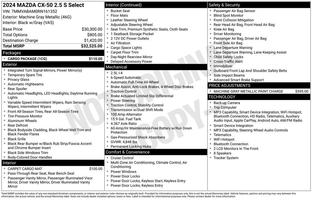 Used 2024 MAZDA CX-50 AWD 2.5 S w/ Cargo Package image 35