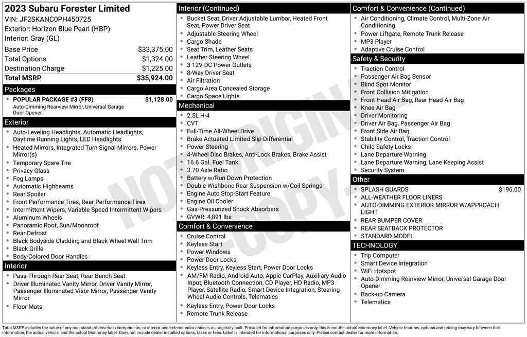 Used 2023 Subaru Forester Limited w/ Popular Package #3 image 5