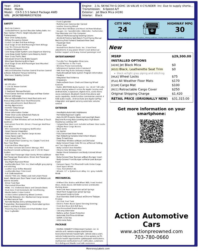 Used 2024 MAZDA CX-5 AWD 2.5 S w/ Select Package image 2