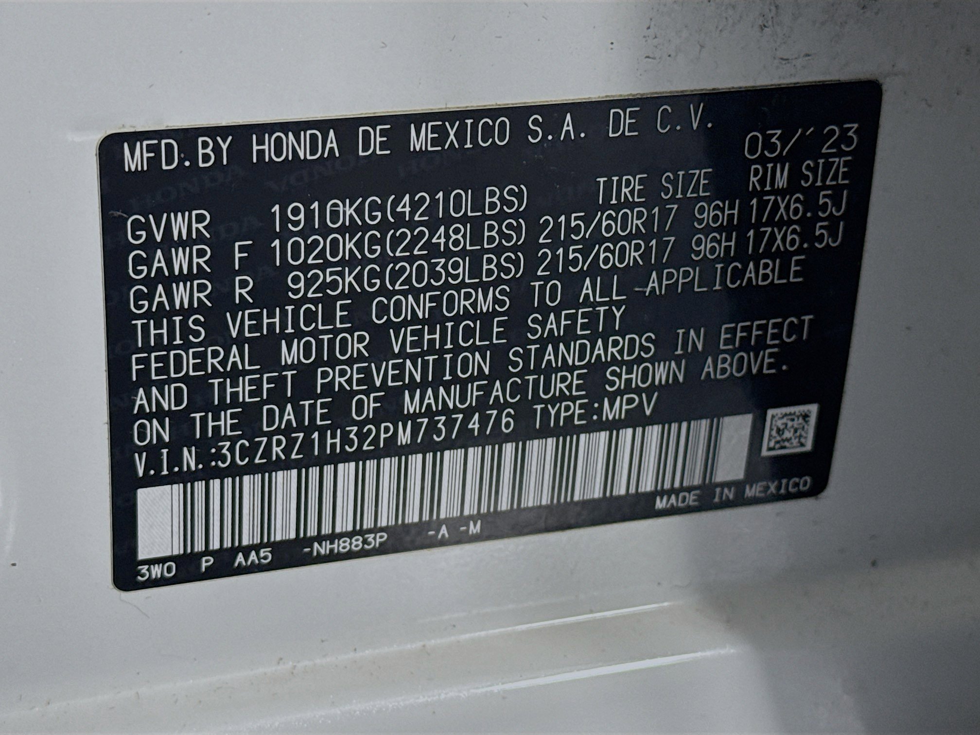 Certified 2023 Honda HR-V LX image 29