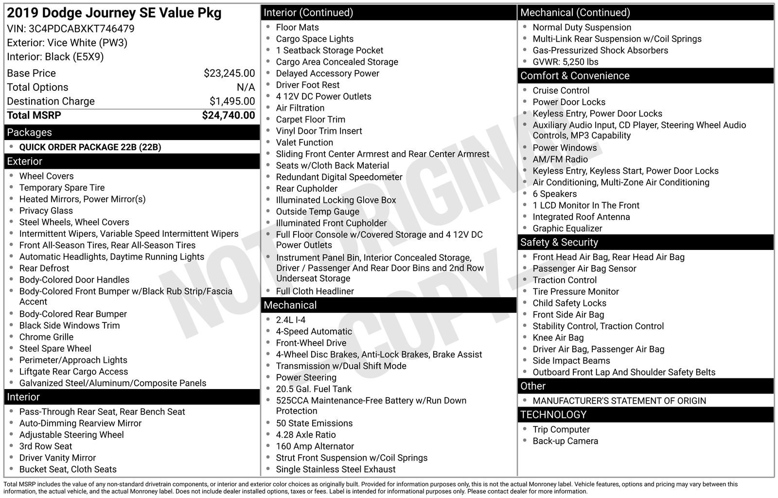Used 2019 Dodge Journey SE FWD image 6