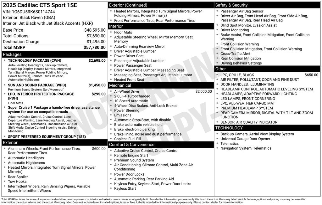 Used 2025 Cadillac CT5 Sport w/ Technology Package image 4