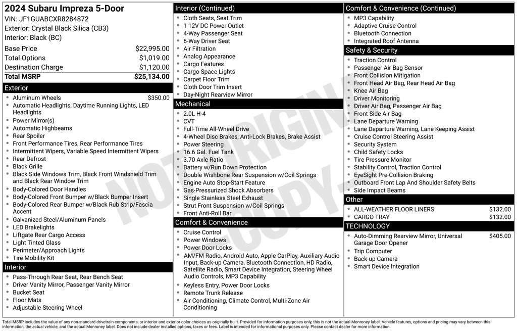 Certified 2024 Subaru Impreza 2.0i AWD/4WD image 4