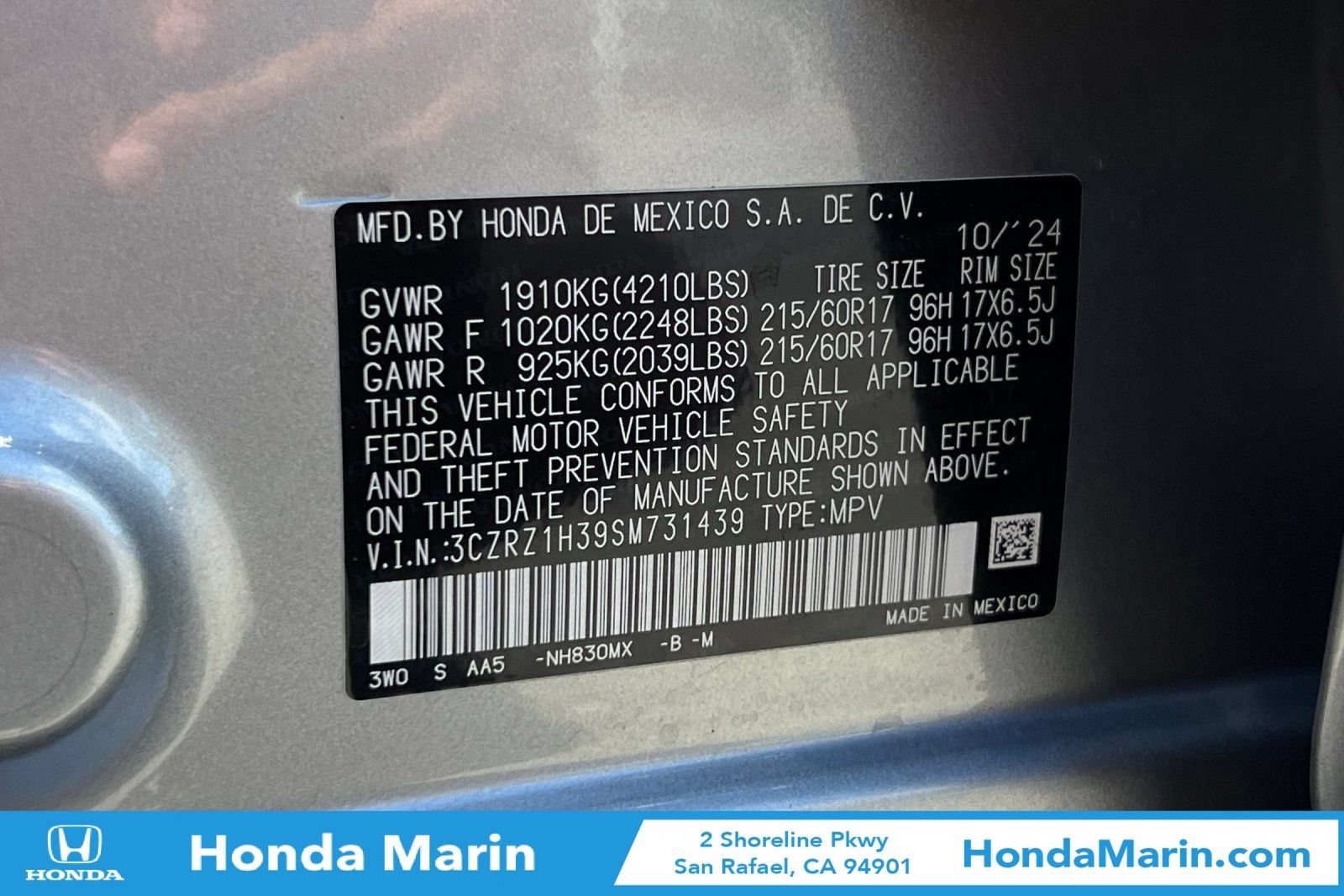 Certified 2025 Honda HR-V LX image 35