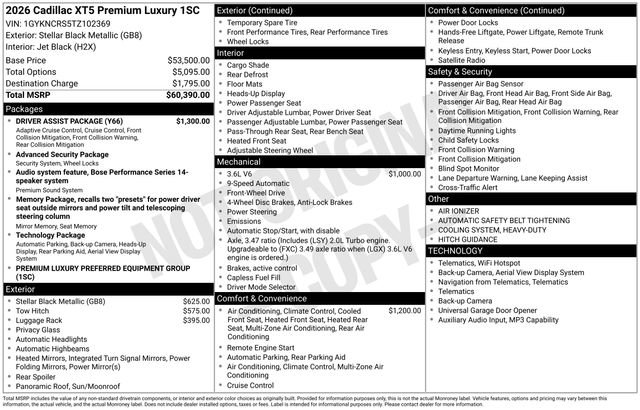 New 2026 Cadillac XT5 Premium Luxury w/ Driver Assist Package FWD image 31