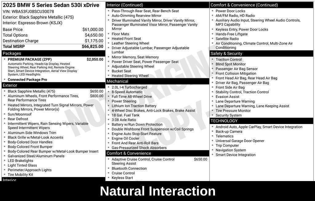 Used 2025 BMW 530i xDrive w/ Premium Package image 59